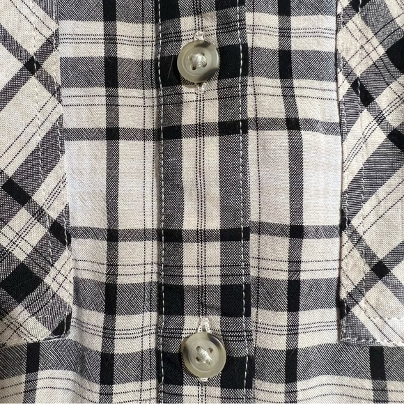SANCTUARY BOYFRIEND Black, White & Tan Button Down Shirt, Size X-Small -#270 - Picture 7 of 11